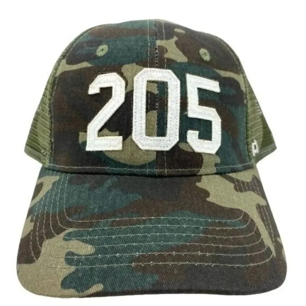 Birmingham Alabama 205 Area Code Camo Trucker Baseball Hat New